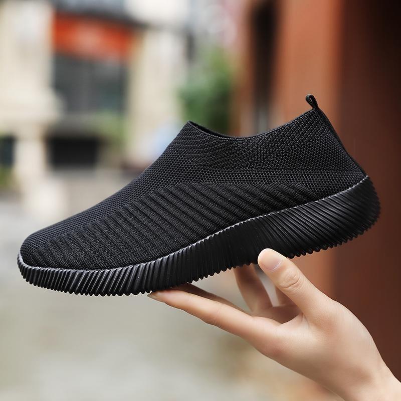 Women Sneakers Vulcanized Shoes Sock Sneakers Women Summer Slip On Flat Shoes Women Plus Size Loafers Walking Flat