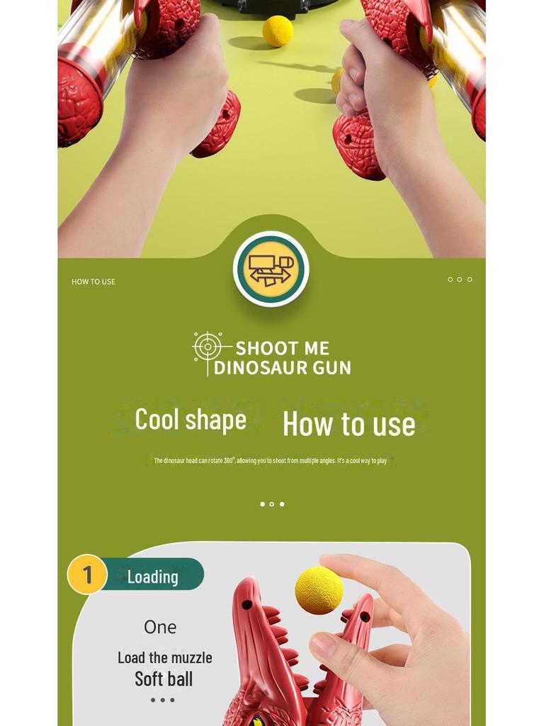 Интерактивный набор игрушек для стрельбы по динозаврам для детей: Пневматический пистолет с мягкими пулями