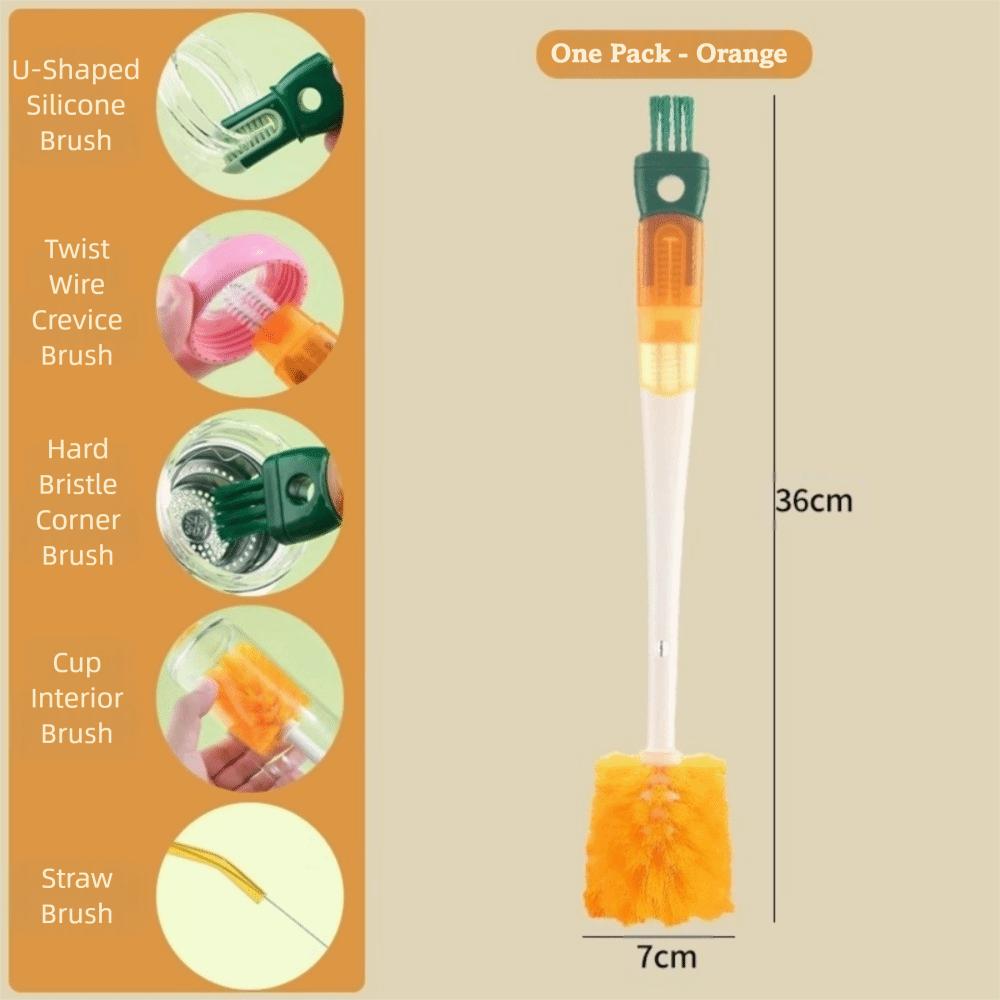 Multi-purpose Bottle Brush Long Handle 5 in 1 Cup Cleaning Brush  Baby Bottle Cleaning
