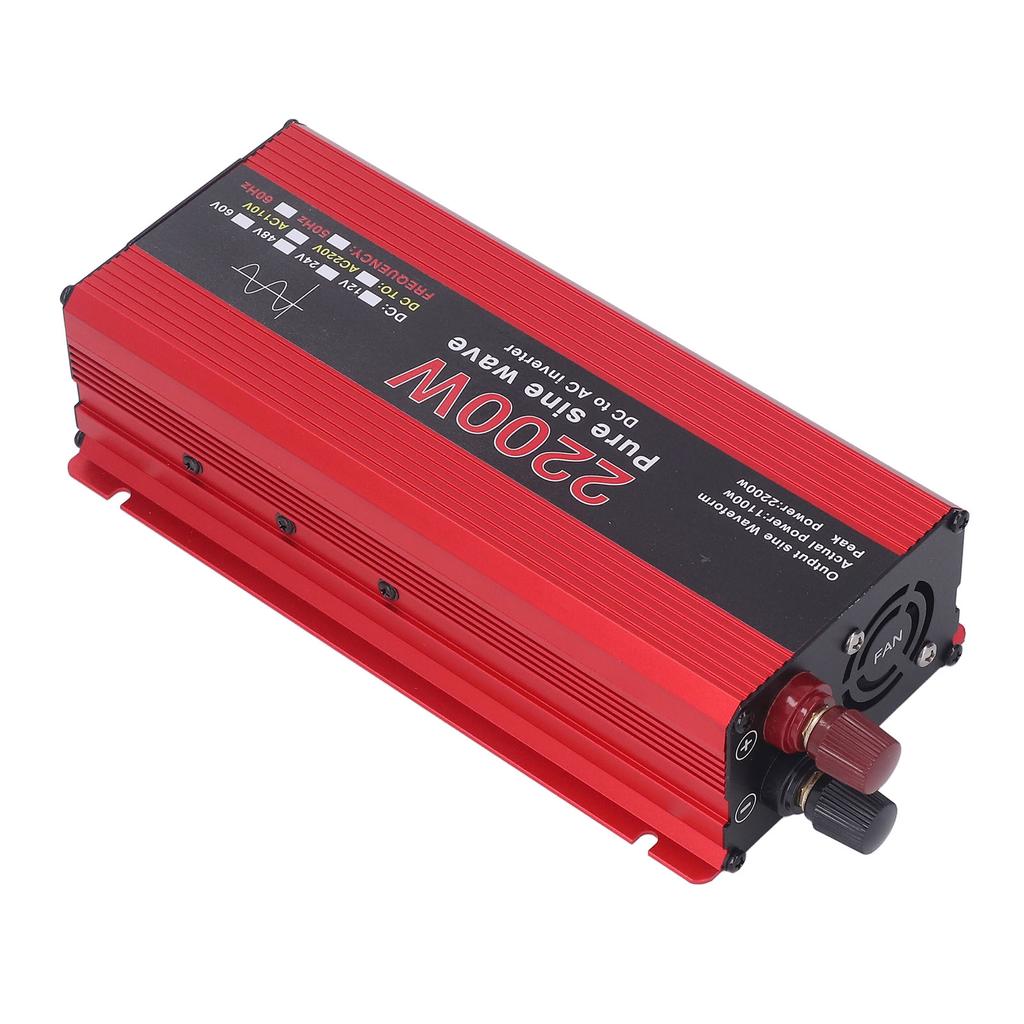 2200 Вт Чистый синусоидальный инвертор постоянного тока 12 В в переменный ток 220 В Солнечный ветроэнергетический инвертор для уличного транспорта