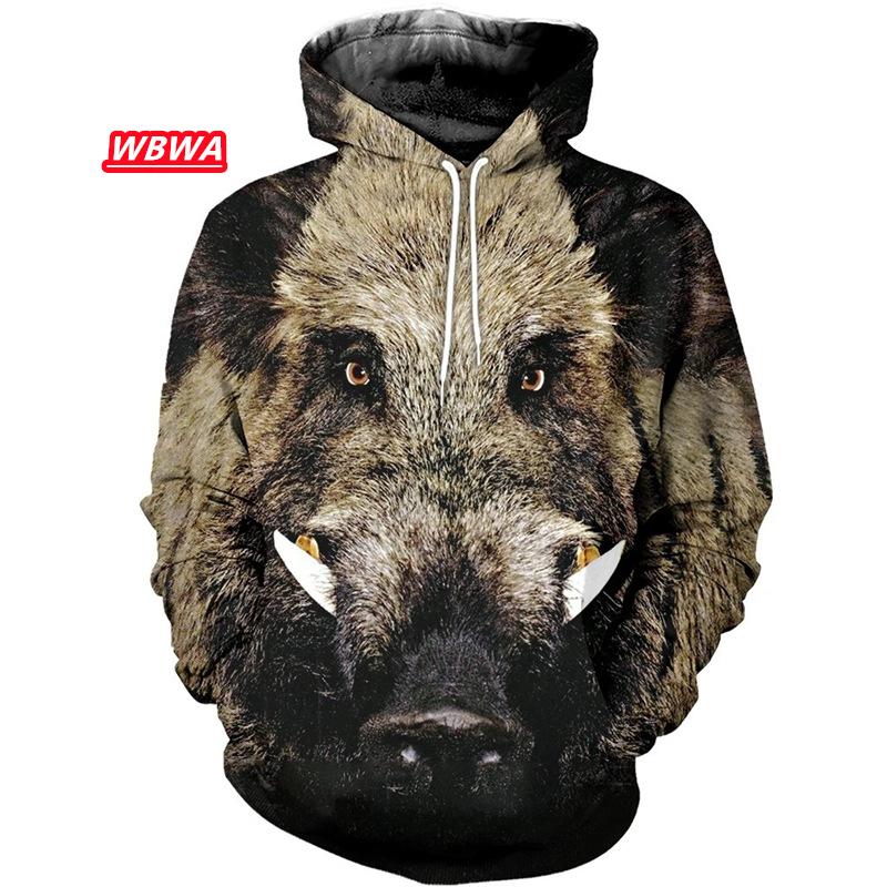 Мужская толстовка с капюшоном Boar Hunter, камуфляжный пуловер с татуировкой для охоты на животных, Harajuku, повседневные толстовки с лосьем Hunte, одежда большого размера с 3D принтом