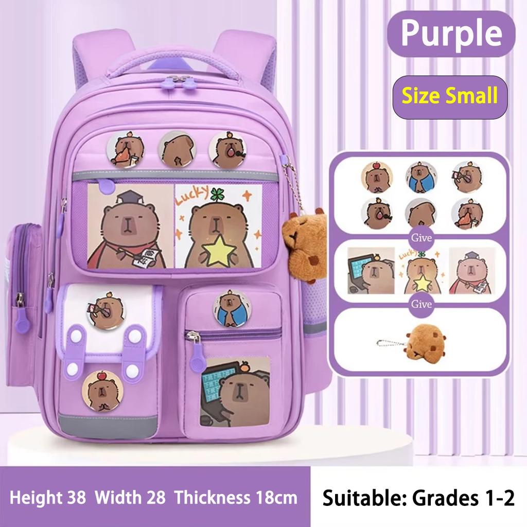 Школьный рюкзак капибара Водонепроницаемый рюкзак Большой вместимости Снижает нагрузку Защищает позвоночник Расширенные лямки Рюкзак для студентов Подарок