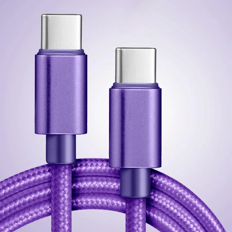 66 В Кабель Нейлоновый 1 А Быстрая Зарядка Кабель USB C на Type C Зарядка 1 м 1 м 1 м Кабель для iPhone 11 16 Pro Max Samsung S11 Xiaomi OPPO