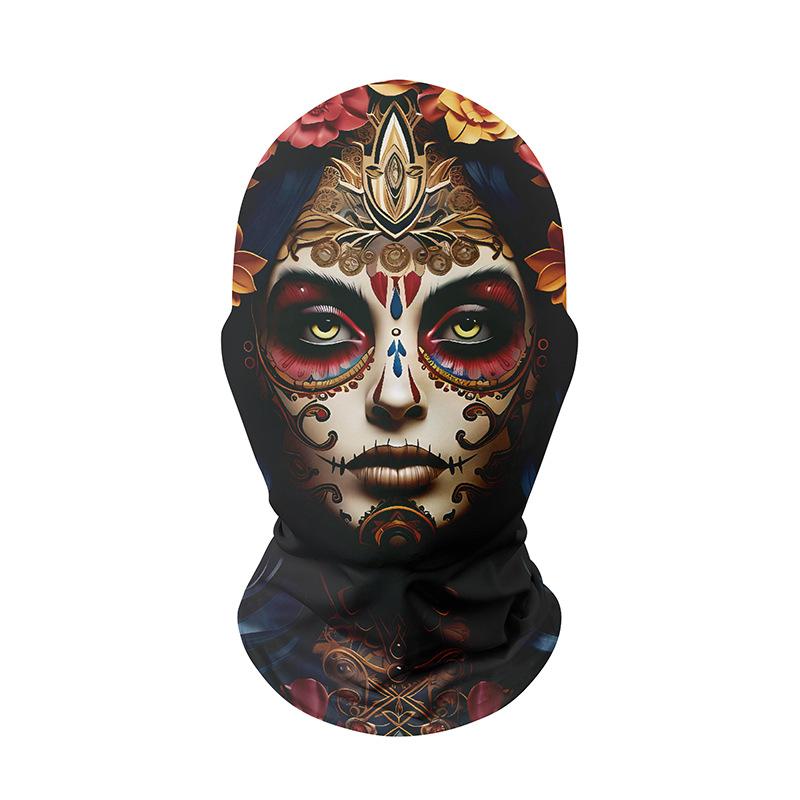 Halloween Christmas Balaclava Funny Carnival Character Evil Bloody Clown Ski Mask with Red Nose Headgear Unisex Polyester