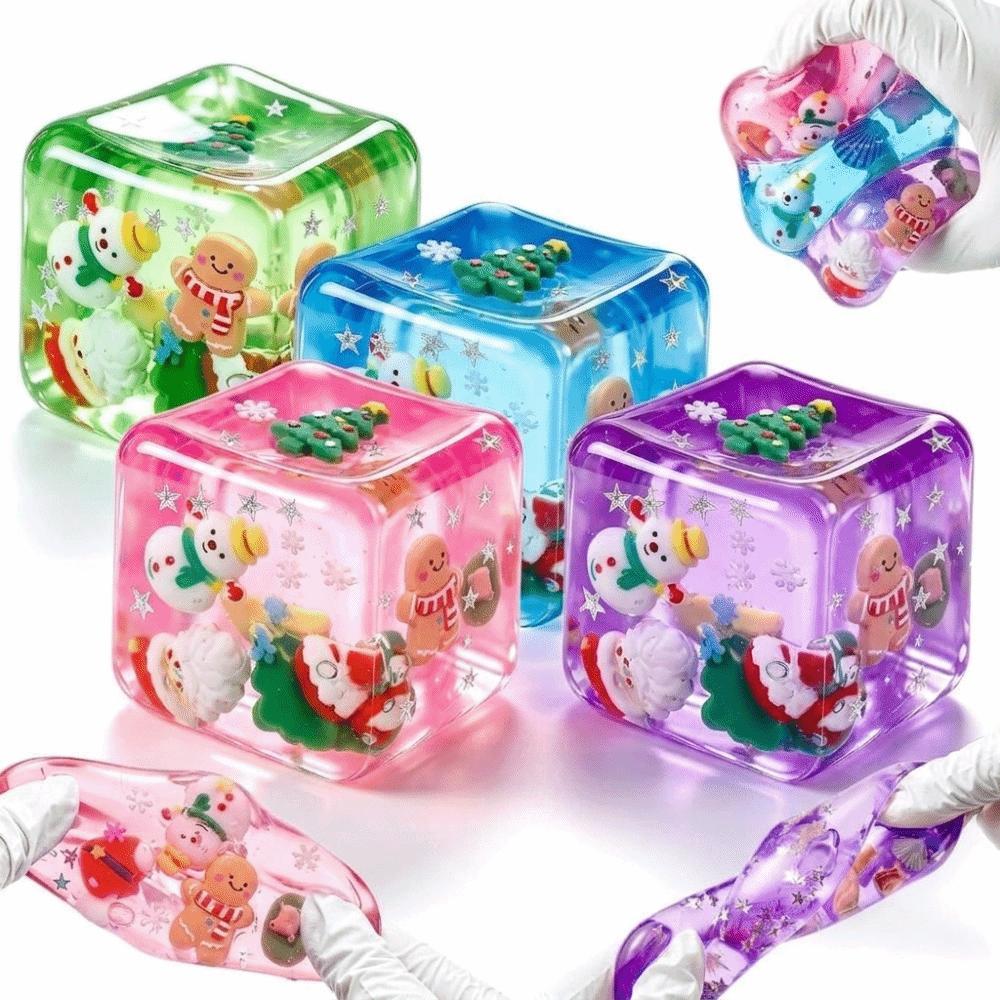 Cubic Shape Maltose Fidget Toys Christmas Theme Anti-stress Sensory Toy for Kids Adults