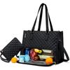 2 In 1 Handbag Lunch Bag Combination Bag Large Handbag Women'S Insulated Lunch Box Women'S Oblique Cross Computer Bag