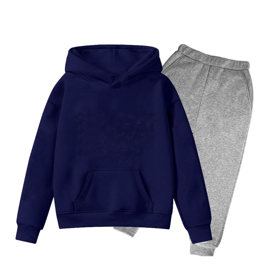 Children's Solid Color Sweatshirt Set (pants + Top)