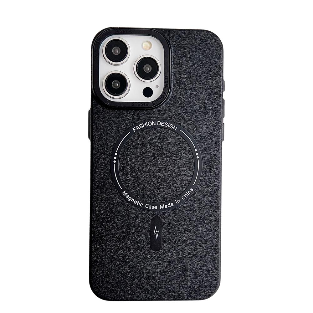 KEYSION Матовый кожаный текстурный жесткий ПК чехол для телефона для MagSafe для iPhone 13 14 Pro Max 14 Plus Магнитная противоударная задняя крышка