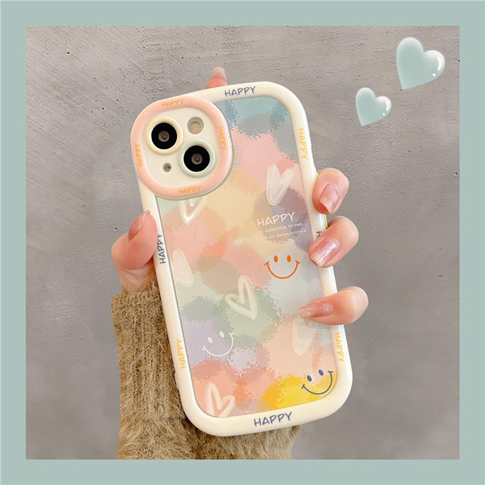 Cute Heart Love Shockproof Bumper Transparent Phone Case For Iphone 14 13 12 11 Pro Max Soft Silicone Clear Back Cover Case