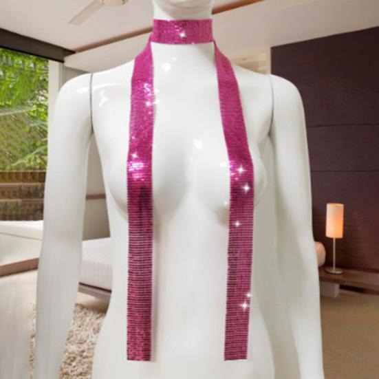 Алюминиевый шарф с блестками, ожерелье для мужчин и женщин, легкий сверкающий дизайн, ожерелье с воротником, декоративный аксессуар