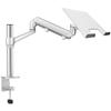 LOE Gas Spring Monitor Arm for Laptops, Smooth and Stable, LOL1S Pro, White X Silver