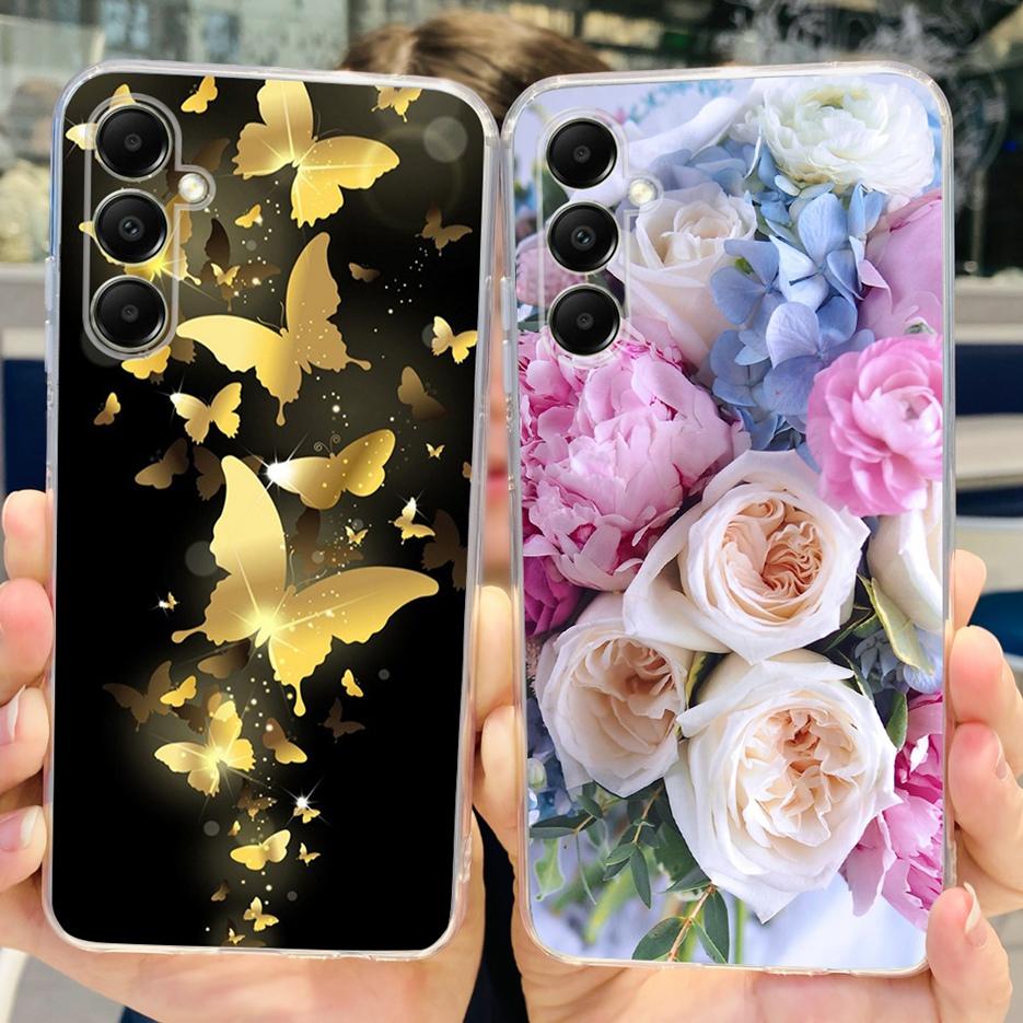Чехол для Samsung Galaxy A05s SM-A057F Милый мультяшный чехол с кошкой Прозрачный силиконовый чехол для телефона для Samsung A05s A 05s Мягкий бампер