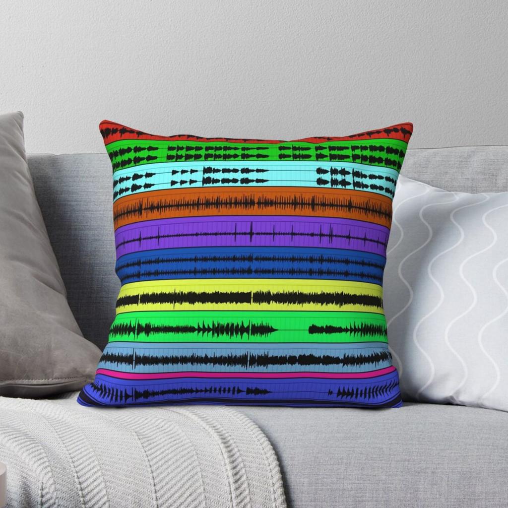 Night Tracks Producer Engineer Square Pillowcase Polyester Linen Velvet Creative Zip Decorative Car Cushion Cover Wholesale