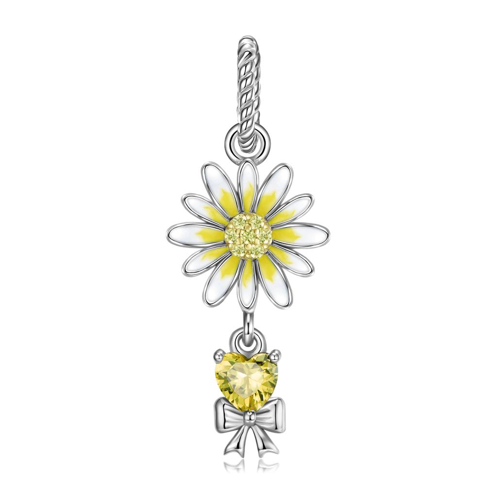 Elegant 12 Birth Flowers Charm Pendant Authentic 925 Sterling Silver Zirconia Beads for Women Fine Jewelry Charm Bracelets Christmas Flower Pendant