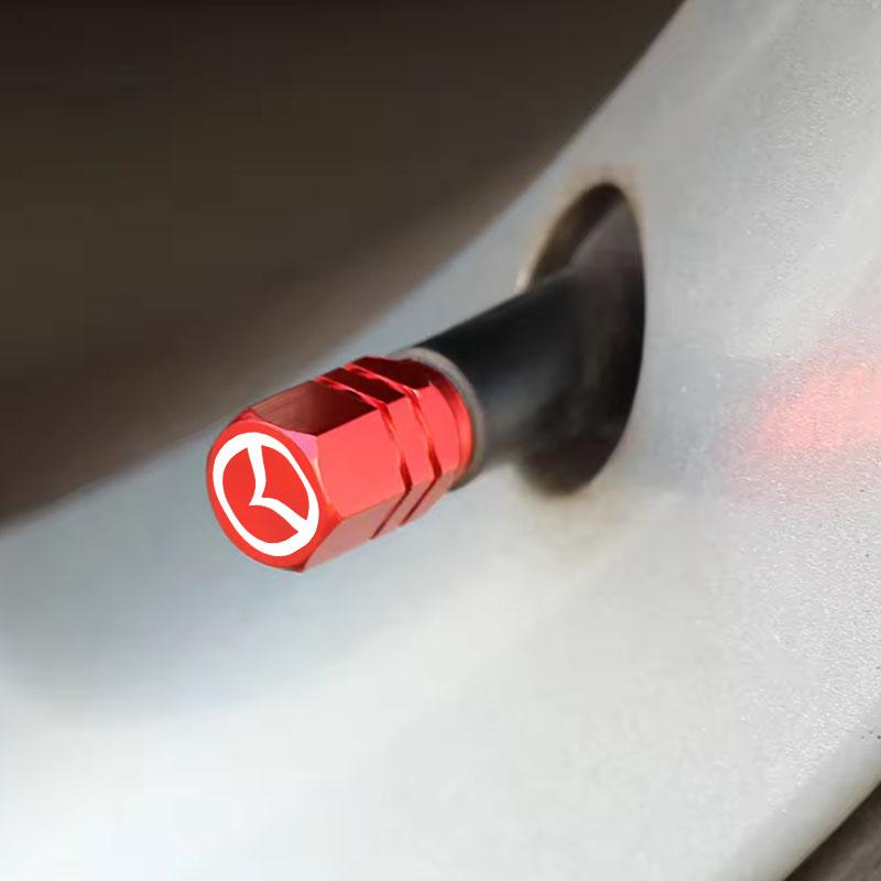 Car Tire Valve Caps Tire Valve Stems Cap Wheel Hub Sticker Tire for Mazda 3 bk bl 323 Axela Atenza CX-3 CX-4 CX5 Car Accessories