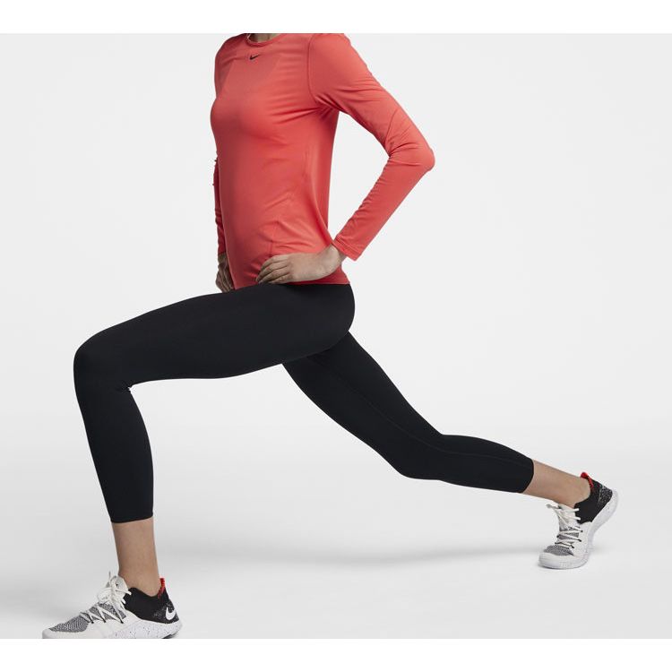 Nike Высокоэластичные тренировочные обтягивающие штаны Shark Fitness женские плавки черного цвета AV9878-010