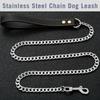 PU Leather Dog Leash Metal Pet Dog Leash with 360° Rotatable Hook and Loop Can Be Twisted To Prevent Loss of Dog Leash
