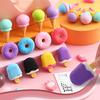 4pcs/Box Sweet-Style Kids Erasers, Kawaii Lollipop & Ice Cream Design - Durable Pencil Erasers for Student Stationery (School & Office)