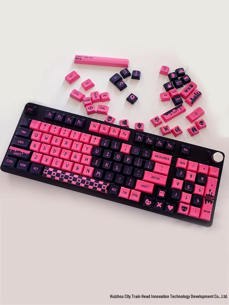 Набор PBT-колпачков XDA Love to Crash Pink с пятисторонней сублимационной печатью для механических клавиатур