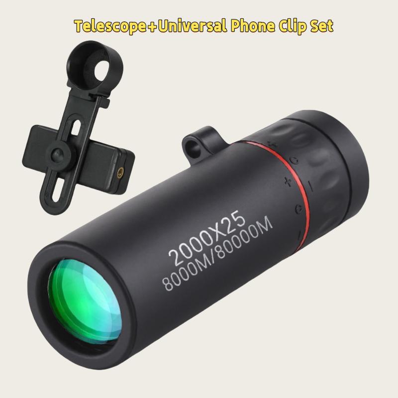 Монокулярный телескоп HD 2000x25, мини-портативный телескоп для мобильного телефона с держателем, телескопы для кемпинга, охоты и наблюдения за птицами