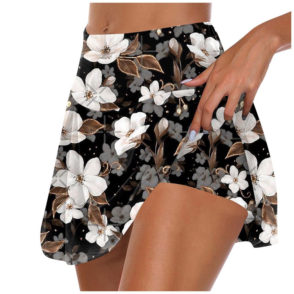 Женские спортивные эластичные плиссированные теннисные юбки для бега, йоги, внутренние шорты, эластичные спортивные шорты для гольфа