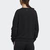 adidas Fi W Swt Gloss Logo Print Knit Crew Neck Sweatshirt Women Hoody Black H09766