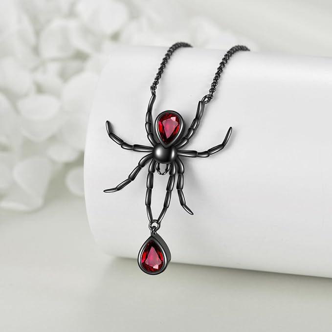 Halloween Spider Pendant Necklace Gothic Fashion Jewelry Gift for Women