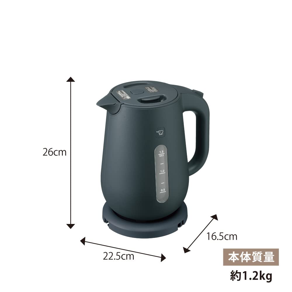 Zojirushi Electric Kettle, 1.5L, Slate Black, CK-VA15-BM