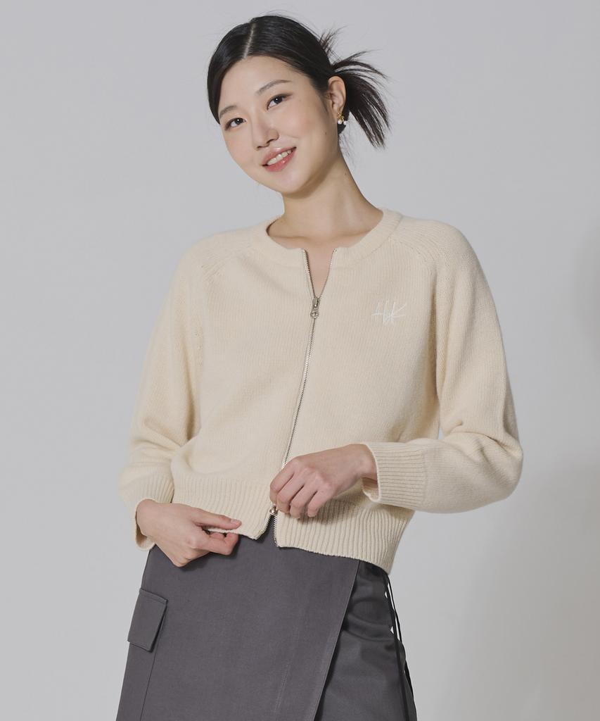 HYEYEONG KIM Wool Two-Way Knitted Zip-Up - Cream