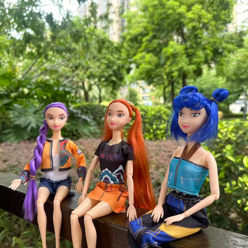 30см K-Pop Охотники на демонов Аниме K-pop Девичья группа Мультяшные Руми Зои Мира Фигурки Виниловые фигурки Модельные куклы Девочки Рождественский подарок