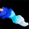 Hand-Made Faux Silk Belly Dance Fan Veils - Bamboo Long Fans Veils Available In 6 Stunning Colors for Dance Performances