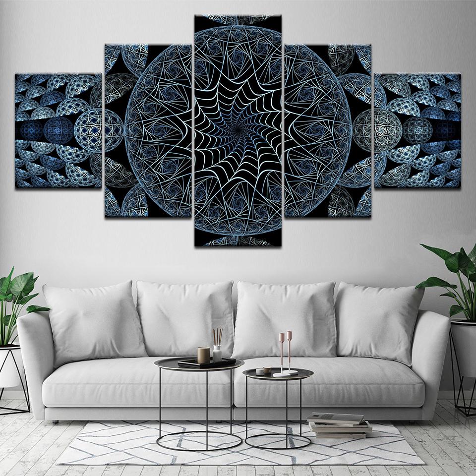 Canvas Painting circle patterns rotation shadows light Wall Art Pictures 5 Pieces Modular Wallpapers Poster Print Home Decor