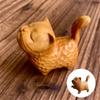 Small Wooden Cat Ornament Wooden Miniature Desk Animal Decoration Gift Animal Miniatures