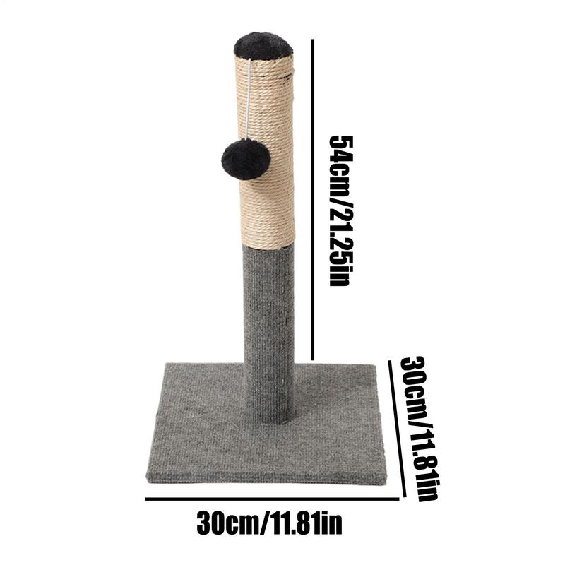Когтеточка для кошек, съемный когтеточный столб с подвесным шариком, многоразовая мебель для котят, сизалевая веревка, столб для лазания для улицы