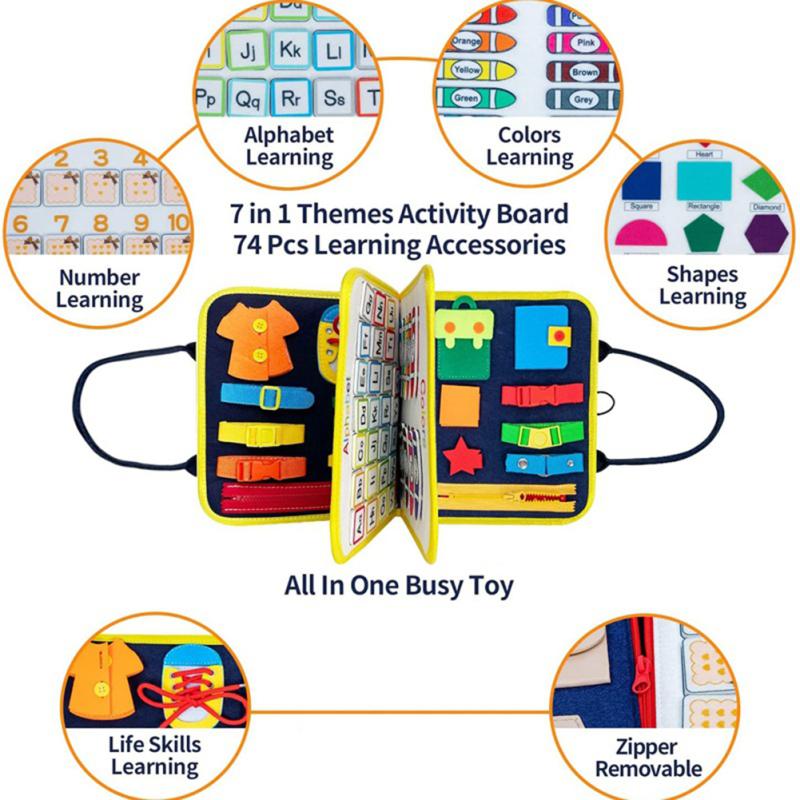 Toddler Busy Board Toys For Preschool Learning Sensory Early Educational Travel Toys Gifts For Boys