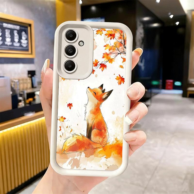 Чехол для телефона Samsung Galaxy A17 A16 A15 A14 A13 Мультяшная лиса Животное A56 A36 A26 A55 A35 A25 A54 A34 A24 A53 A33 A23 A07 A06