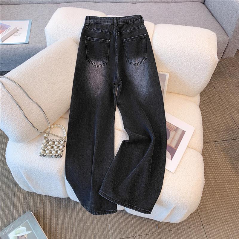 Womens High Waist Wide Leg Jeans With Cotton Fabric For Autumn Casual Wear
