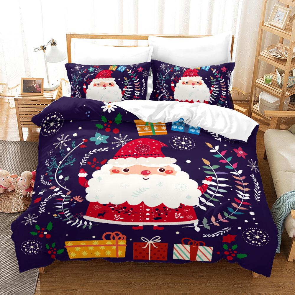 Christmas Themed Home Bedding Set, Bedroom Duvet Cover Bedding Set, EU Full Size Single/double Bed Home Decoration