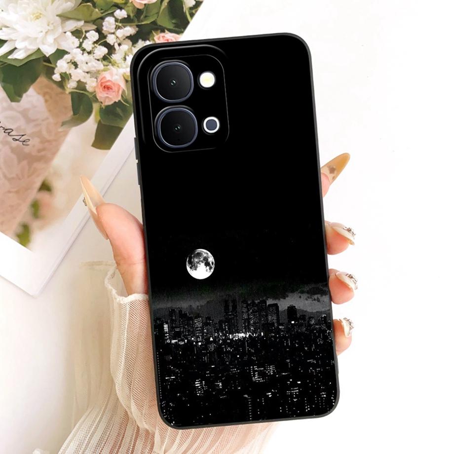 Для Vivo Y31D 4G V2543 Vivo Y51 Pro 5G IQOO Z11X Y500i Чехол для телефона Цветочный Лунный Ночь Бант Узор Funda Мягкий Матовый Силиконовый Чехол