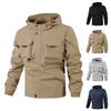 Men'S Loose Jacket Fashionable Multi Pocket Hooded Jacket