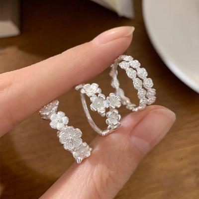 Серебряные кольца 925 пробы Винтажный Крест Спираль Палец Цветок для Женщин Пара Минималистичные Вечерние Украшения Подарок Предотвращение Аллергии