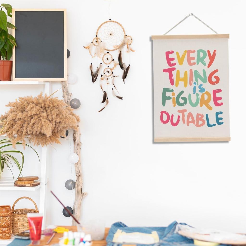 Neutral Classroom Decor Wall Hanging Banner Everything is Figureoutable Sgin pirational Classroom Theme Wall Hanging Decor for Office Playrooom