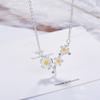 925 Sterling Silver Cherry Blossom Flower Pendant Necklace Party Wedding Jewelry Lovers Gifts S -N338