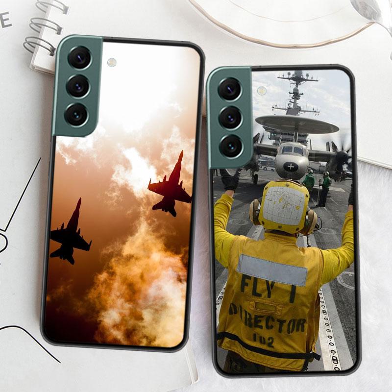 Чехол для телефона с изображением военного самолета, боевого корабля, истребителя для Samsung S25 Edge S24 FE Galaxy S22 Ultra S21 Plus S20 S23 S10 Plus Защитный силиконовый
