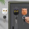 Wall Mounted Owl Key Hook Will Open Eyes Hanging Rack Keychain Organizer Hooks  Home Decoration