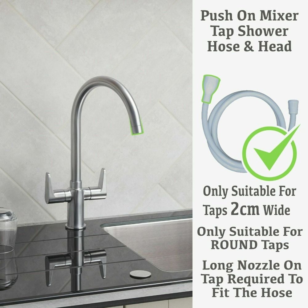 White Sink Spray Hose Double Tap Shower Attachment Head New Bath Shower Head