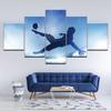 Canvas Art Painting 5 Panel Modular Art Painting Jumping Football Men Picture Poster Print Wall Art Pictures for Living Room No Frame