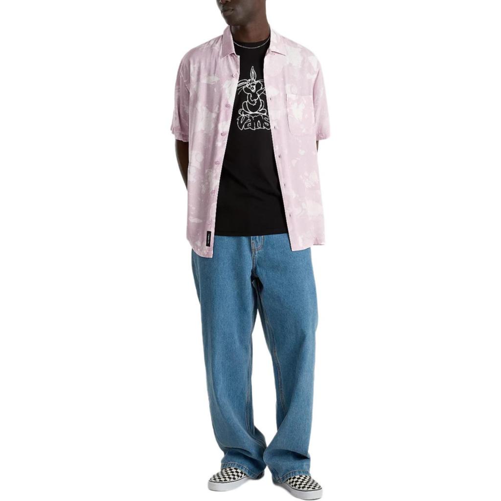 Vans Кемпинговая рубашка на пуговицах, повседневная, с коротким рукавом, мужская, сиреневая VN000HNYDBG