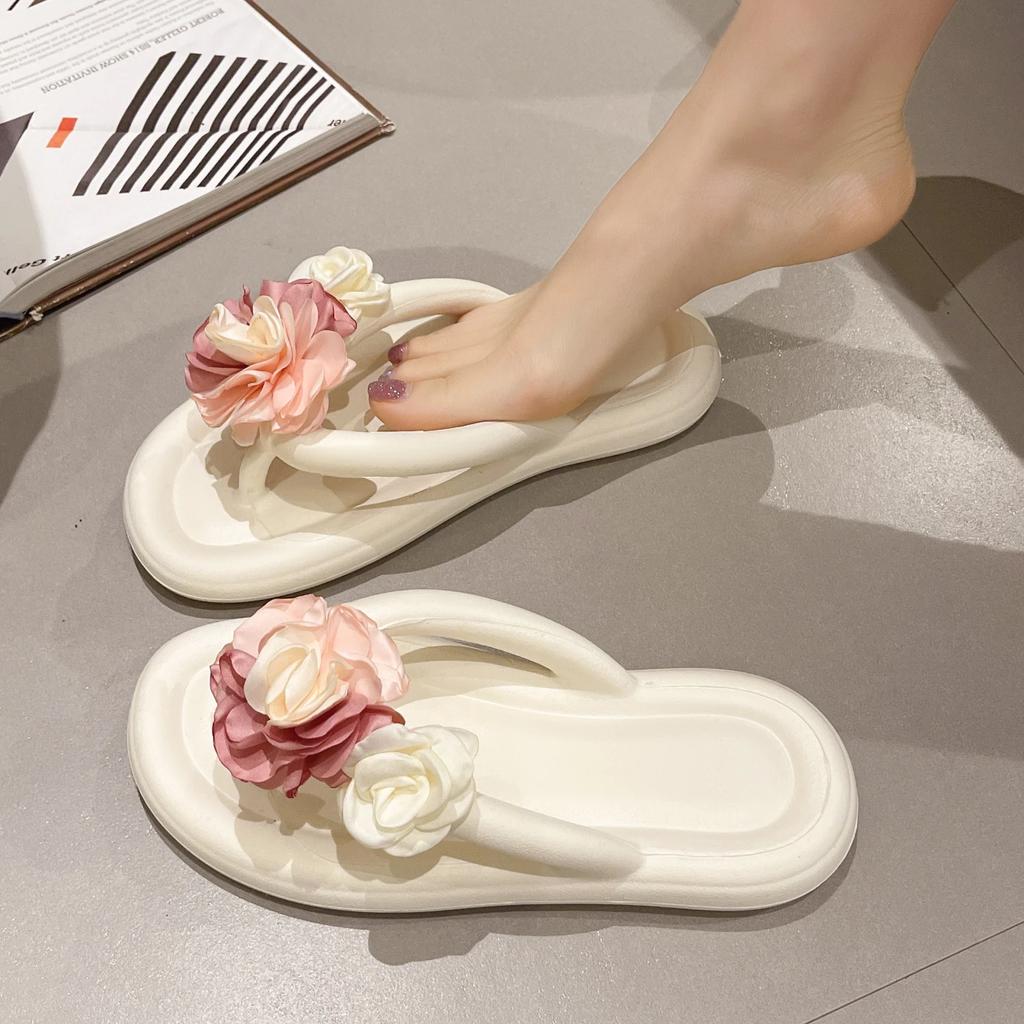 Summer Flat Shoes for Women Fashion Flower Women's Casual EVA Slippers New Outdoor Slip On Light Women's Platform Flip Flops