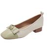 Fashion Women's Bow New Square Toe Shallow Ladies Flat Shoes Woman Female Patchwork Bowknot Low Heels Loafers Footwear Zapatos Mujer